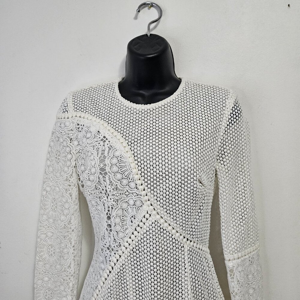 Zimmermann Anais Guipure Lace Mini Dress XS Open Back White - Picture 4 of 14